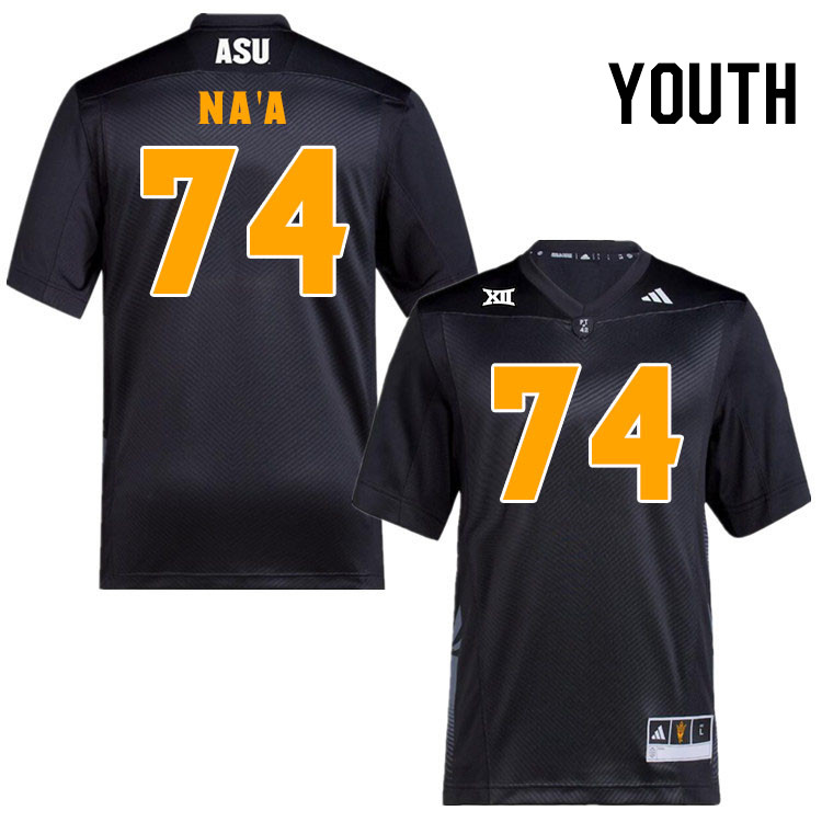 Youth #74 Sean Na'a Arizona State Sun Devils College Football Jerseys Stitched-Black